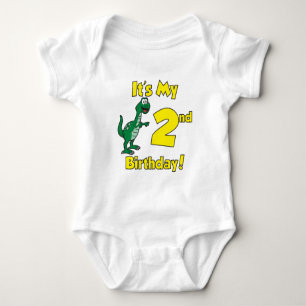 Camiseta Meu Segundo Dinossauro de Aniversário