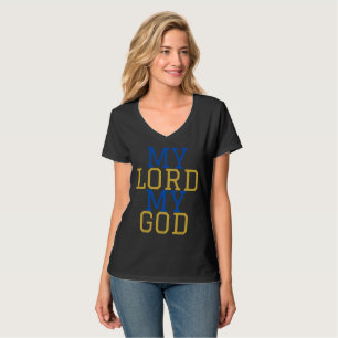 Camiseta Meu Senhor Meu Deus Mulheres Bíblicas V-Neck
