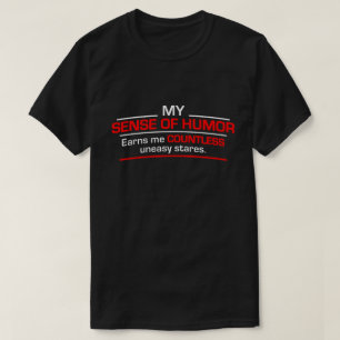 Camiseta meu senso de humor...