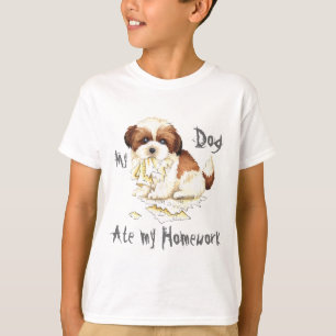 Camiseta Meu Shih Tzu Comeu minha Homework