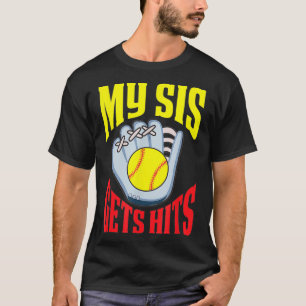 Camiseta Meu Sis é atingido Irmão de uma Irmã Softball