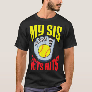 Camiseta Meu Sis é atingido Irmão de uma Irmã Softball