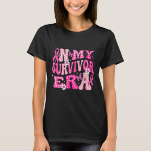 Camiseta Meu Sobrevivente Era Cor-de-rosa Cancer Retro Brea