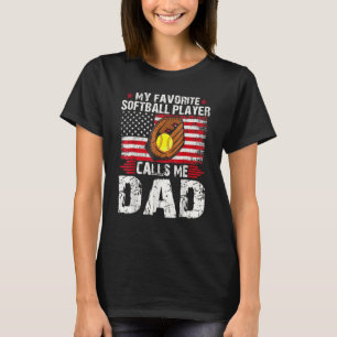Camiseta Meu Softball Favorito Me Chama De Softball De Pai