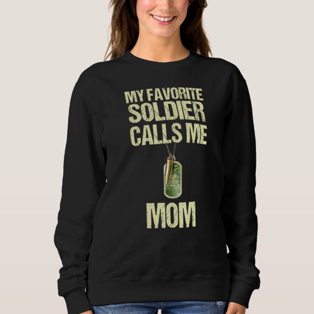 Camiseta Meu Soldado Favorito Me Chama de Mãe Orgulhosa Mãe (Frente)