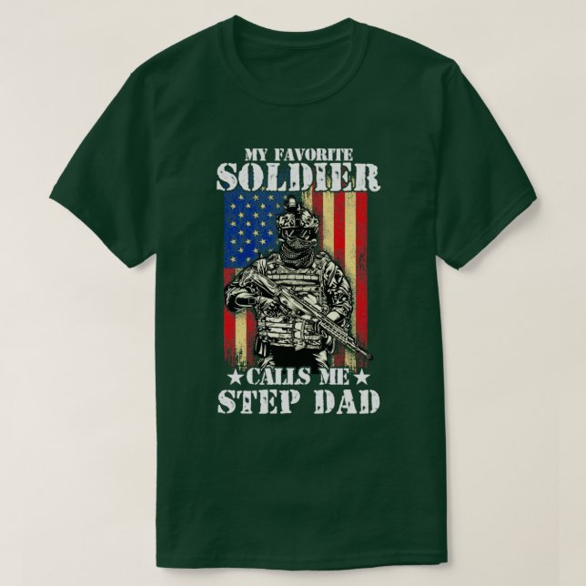 Camiseta Meu Soldado favorito me chama de Pai Soldado do Pa (Frente do Design)