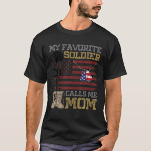 Camiseta Meu Soldado Favorito Me Chama Mãe Exército Orgul