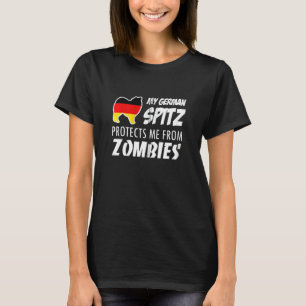 Camiseta Meu Spitz Alemão Me Protege De Zombies