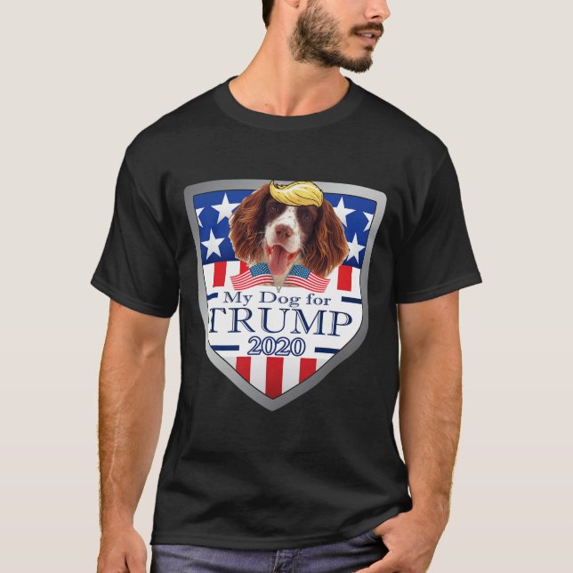 Camiseta Meu Springer Spaniel Inglês Para Trump (Frente)