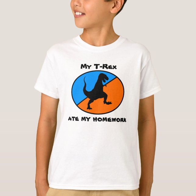 Camiseta Meu T-Rex comeu meus trabalhos de casa (Frente)