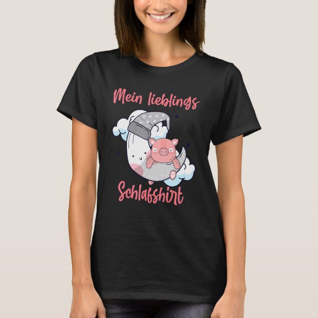 Camiseta Meu Teacup De Sono Favorito Pig Mini Lua (Frente)