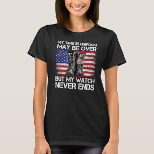 Camiseta Meu Tempo De Uniforme Pode Estar Acabado, Mas Meu
