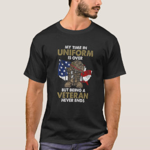 Camiseta Meu Tempo Na Uniforme Acabou, Mas Ser Um Veterano