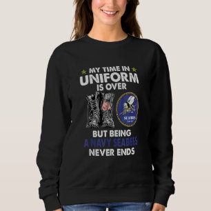 Camiseta Meu Tempo Uniforme Acabou Mas Sendo Um Navy Seabee