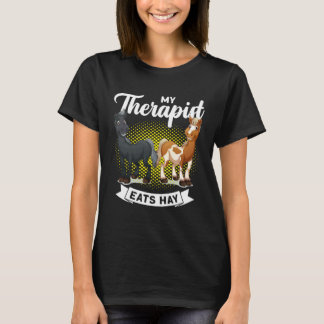 Camiseta Meu Terapeuta Come Feno Cavaleiros Engraçado Caval