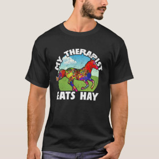 Camiseta Meu terapeuta come feno Cavalo