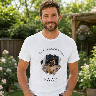 Camiseta Meu terapeuta tem patas cachorro Bulldogue Francês