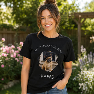 Camiseta Meu terapeuta tem patas cachorro Bulldogue Francês