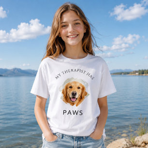 Camiseta Meu terapeuta tem patas Foto de Golden Retriver Me