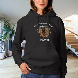 Camiseta Meu terapeuta tem pinças de cachorro foto de preto