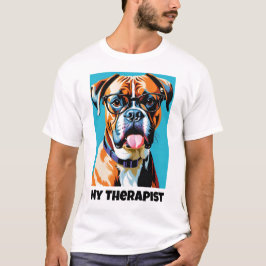 Camiseta Meu Terapista - Cachorro Boxer