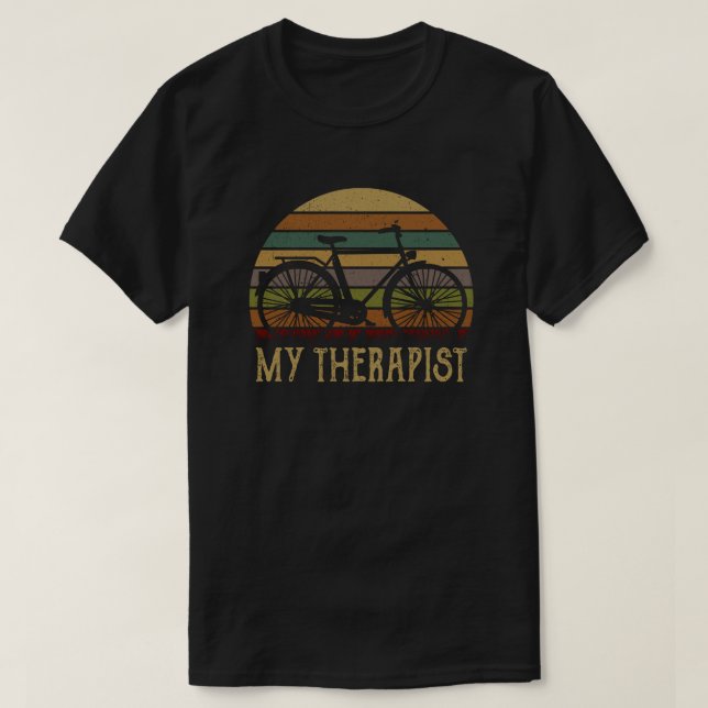 Camiseta Meu Terapista Funny Bike Rider Ciclista (Frente do Design)