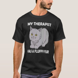 Camiseta Meu Terapista tem uma lágrima de gatinho de pele l