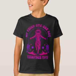 Camiseta Meu Terceiro Olho Pode Ver Através de Você Humor E