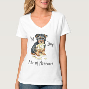 Camiseta Meu Terrier Australiano Comeu Meu Trabalho De Casa