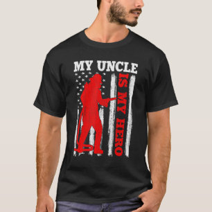 Camiseta Meu tio é o meu herói EUA Bandeira Bombeiro Bombei