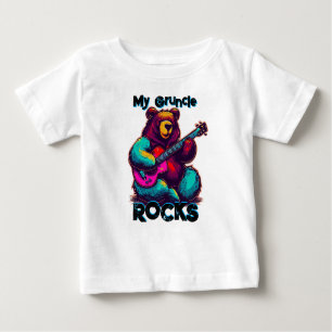 Camiseta Meu tio Rocks! Urso Colorido