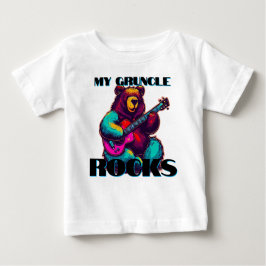Camiseta Meu tio Rocks! Urso Colorido