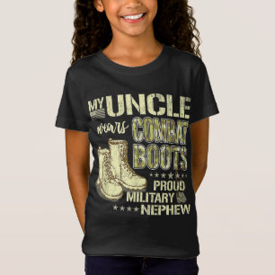 Camiseta Meu tio Veste Dog tags de Botas de Combate Orgulho
