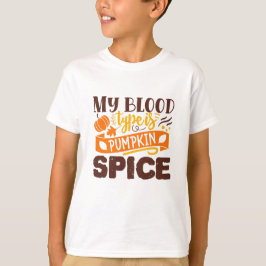 Camiseta Meu Tipo De Sangue É Pumpkin Spice Engraçado Citaç