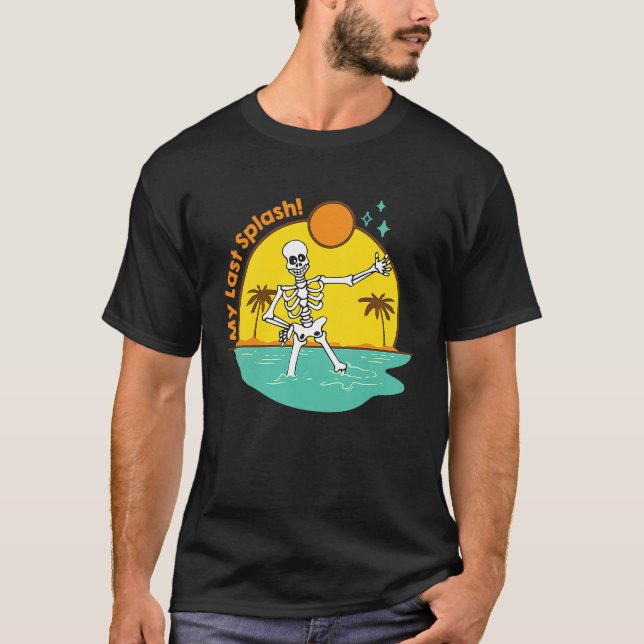 Camiseta Meu último esqueleto de esqueleto noiva de praia P (Frente)