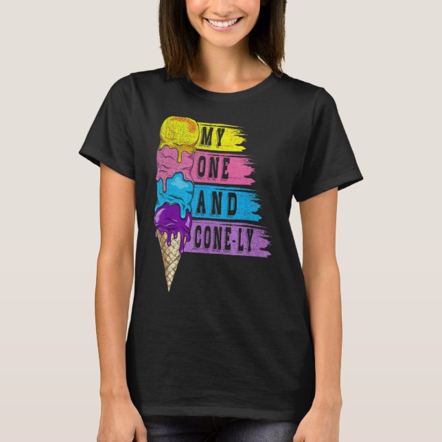 Camiseta Meu Um E Cone Para Ventilador Doce Congelado (Frente)