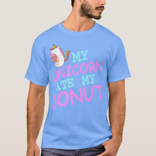 Camiseta Meu Unicórnio Comeu Minha Rosquinha Engraçado Unic