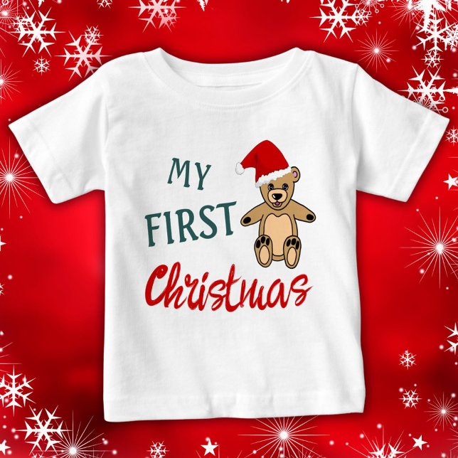 Camiseta Meu Urso de Pelúcia de Natal com Chapéu de Papai N (Criador carregado)