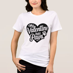 Camiseta Meu Valentim Tem Patas Cachorro Fofo Amante de Ani
