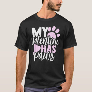 Camiseta Meu Valentim Tem Patas Cachorro Gato Amante de Ani