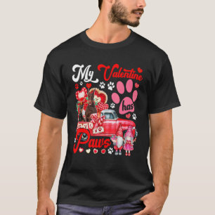 Camiseta Meu Valentim Tem Patas Casal Dobermanns Em Pickup
