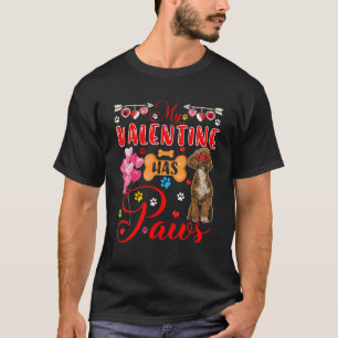 Camiseta Meu Valentim Tem Patas Óculos de Sol Coração de Po