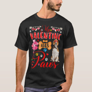 Camiseta Meu Valentim Tem Patinhas Óculos de Sol Coração Be
