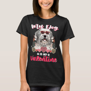 Camiseta Meu velho cão pastor inglês é meu Namorados