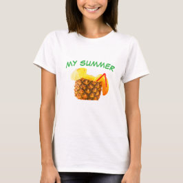 Camiseta MEU VERÃO – Suco de Abacaxi Vibrações Tropicais de