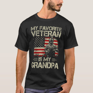 Camiseta Meu Veterano Favorito É Meu Avô Combate Boots Ame