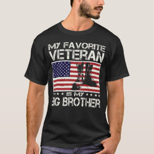 Camiseta Meu Veterano Favorito É Meu Grande Irmão Bandeira