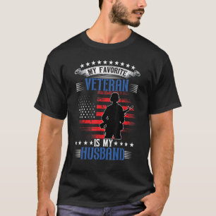 Camiseta Meu Veterano Favorito É Meu Marido Mulher Veterano