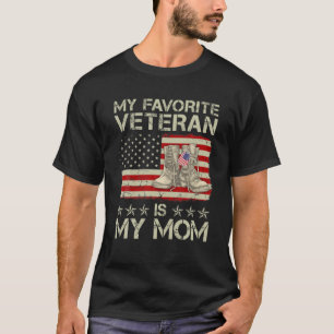 Camiseta Meu Veterano Favorito É Minha Mãe Combate Boots Am