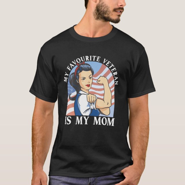 Camiseta Meu Veterano Favorito É Minha Mãe Vet Militar Vete (Frente)